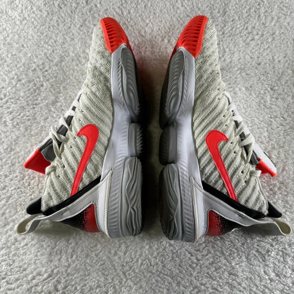 Nike LeBron 16 Low Shoes Mens Size 11 White Hot Lava Basketball 2019 CI1521-100 - Picture 6 of 9